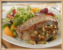 Apple Apricot Stuffed Pork Chops