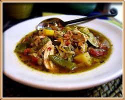Asparagus and Sesame Chicken Soup