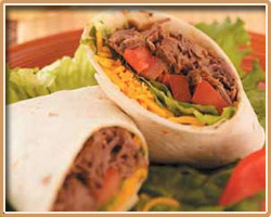 Beef Burritos with Monterey Jack Sauce