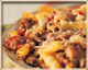 Beef Pasta with Tomato-Spinach Sauce and Cheese