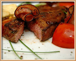 Beef Steak with Garlic Wine Sauce