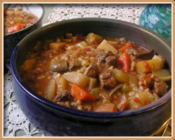 Beef Stew and Bacon with Rum