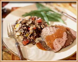 Beef Tenderloin with Ginger and Peanut Sauce
