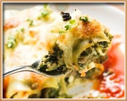 Cannelloni with Cheese and Spinach