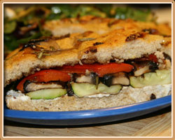 Focaccia Sandwich with Grilled Vegetables